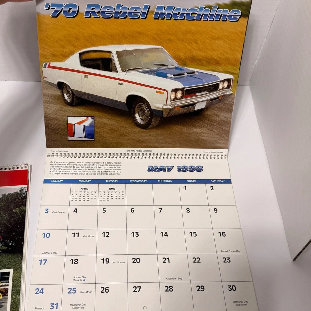 Vintage 1998 1999 Muscle Car Calendars Great American Cars Memorable Muscle Set
